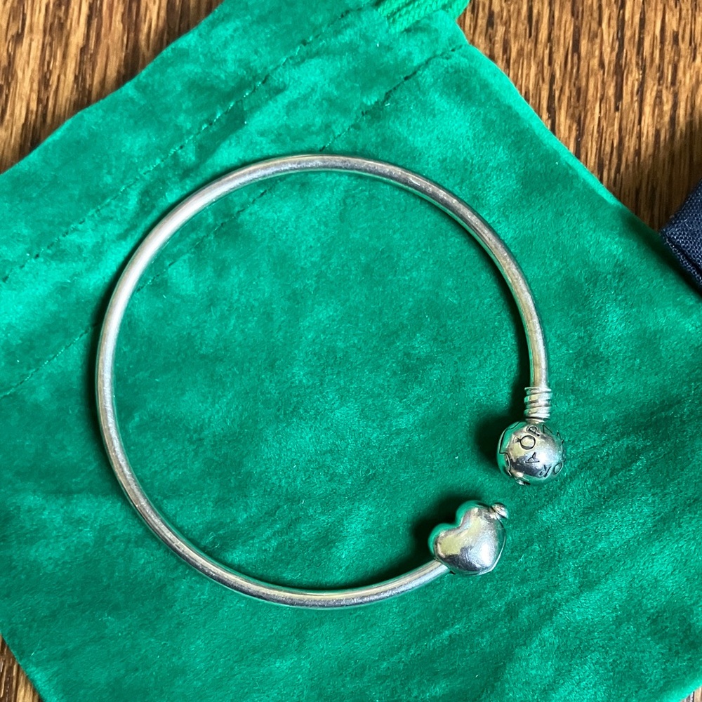 Pandora Silver Heart and Love Charm Bracelet